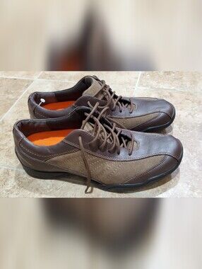 Florsheim Men's Brown Leather & Suede Sneakers with Orange Insole